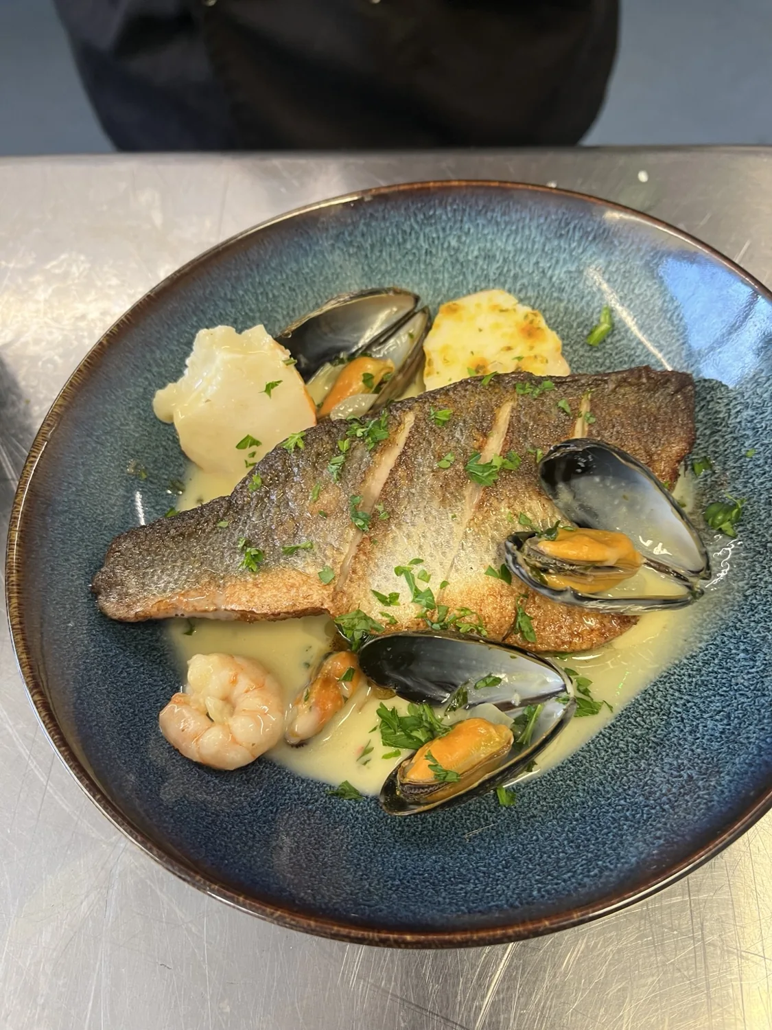 Seafood with mussels and prawns