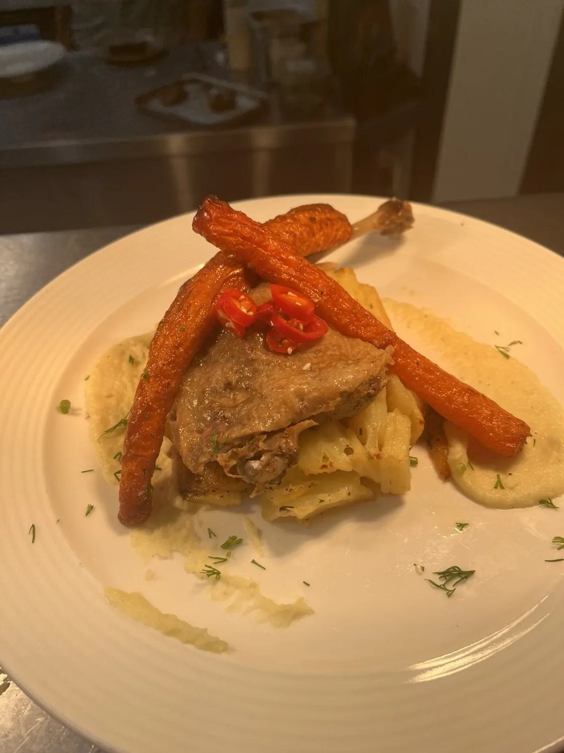 Roasted meat and vegetables